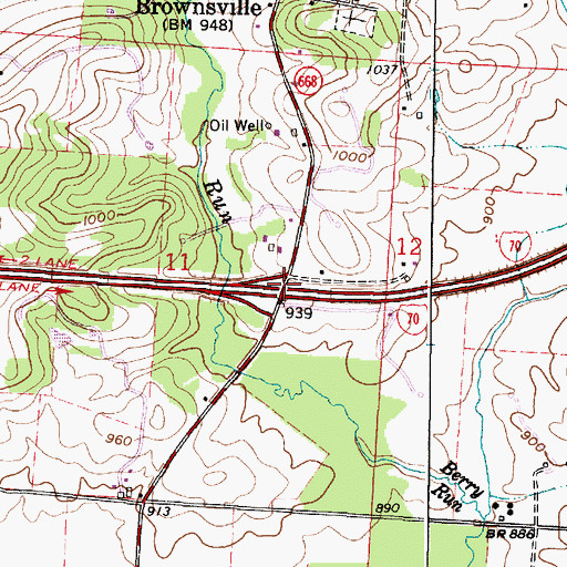 Topographic Map of Interchange 141, OH