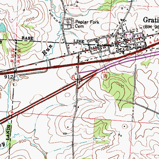 Topographic Map of Interchange 142, OH