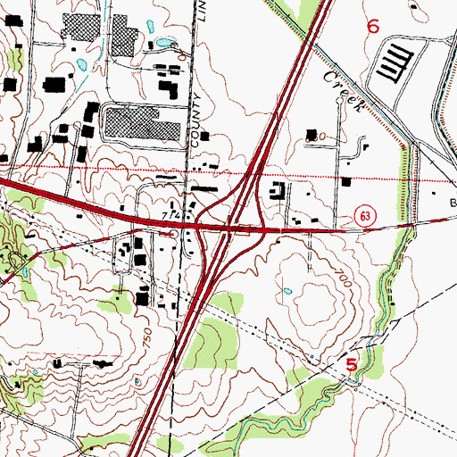 Topographic Map of Interchange 29, OH