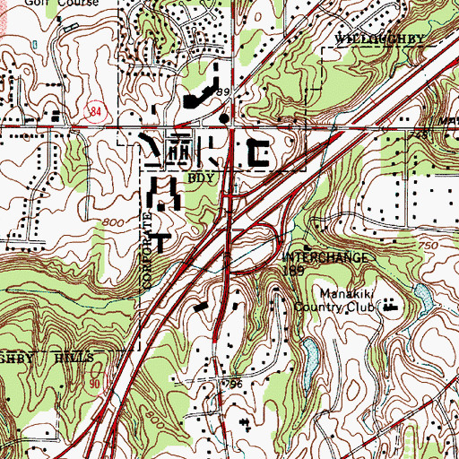 Topographic Map of Interchange 189, OH