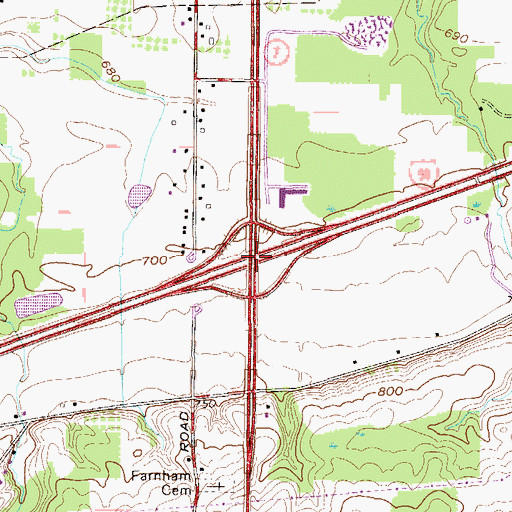 Topographic Map of Interchange 241, OH