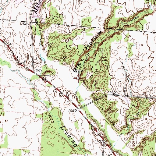 Topographic Map of Big Hollow, OH