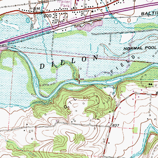 Topographic Map of Bowling Green Run, OH