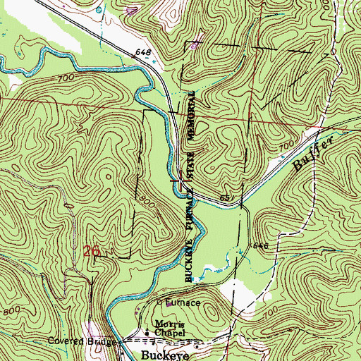 Topographic Map of Buckeye Furnace State Memorial, OH