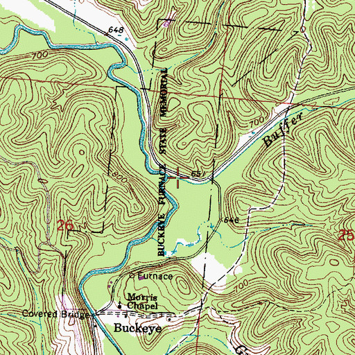 Topographic Map of Buffer Run, OH