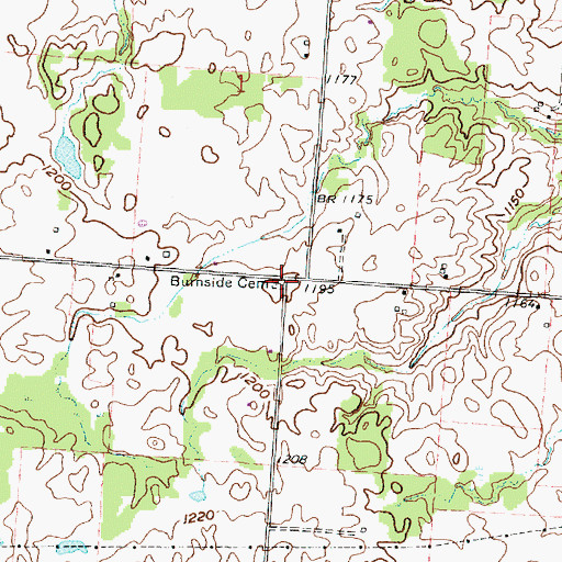 Topographic Map of Burnside Cemetery, OH