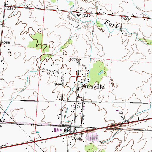 Topographic Map of Fursville, OH