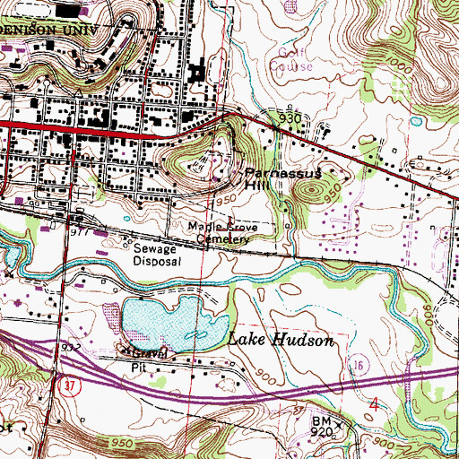 Topographic Map of Maple Grove Cemetery, OH