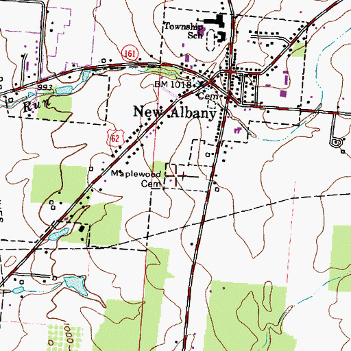 Topographic Map of Maplewood Cemetery, OH