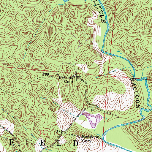 Topographic Map of Perkins Cemetery, OH