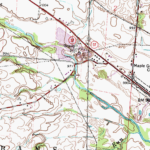 Topographic Map of Pet Run, OH