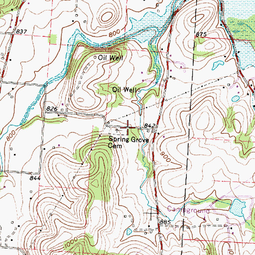 Topographic Map of Spring Grove Cemetery, OH
