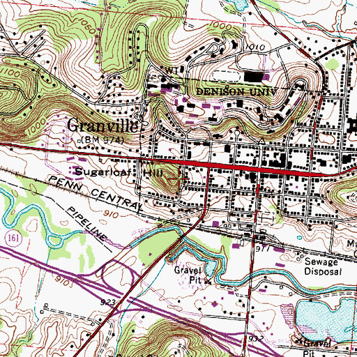 Topographic Map of Sugarloaf Hill, OH