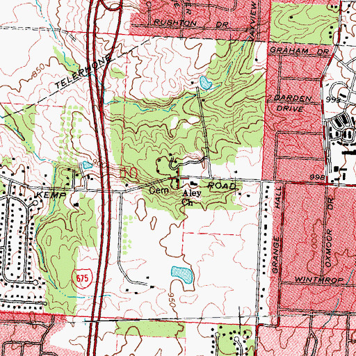 Topographic Map of Aley United Methodist Church, OH