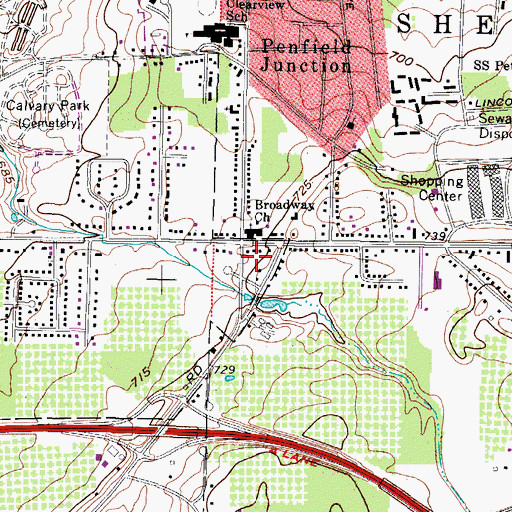Topographic Map of Broadway Assembly Church, OH