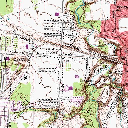 Topographic Map of Faith Church, OH