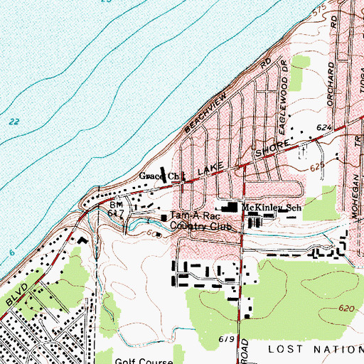 Topographic Map of Grace Church, OH