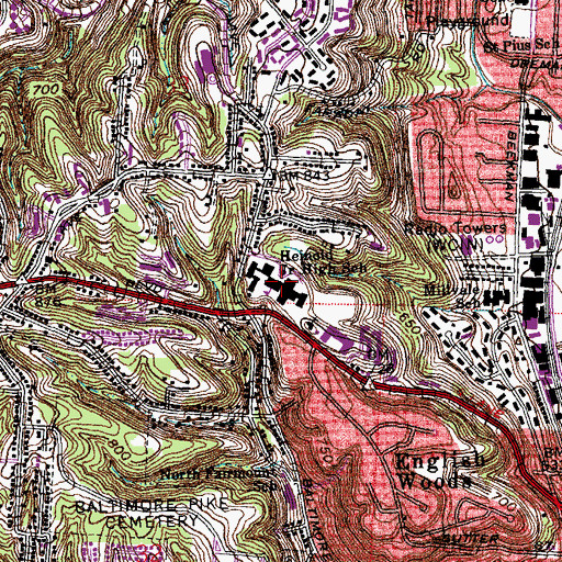 Topographic Map of Heinold Middle School, OH