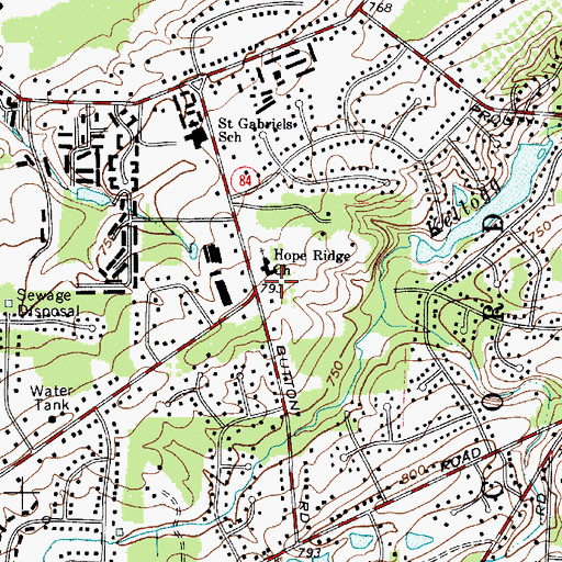 Topographic Map of Hope Ridge United Methodist Church, OH