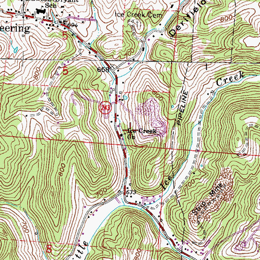 Topographic Map of Ice Creek Church, OH