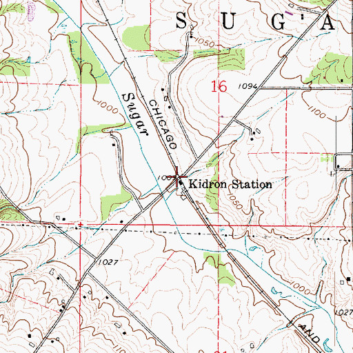 Topographic Map of Kidron Station, OH