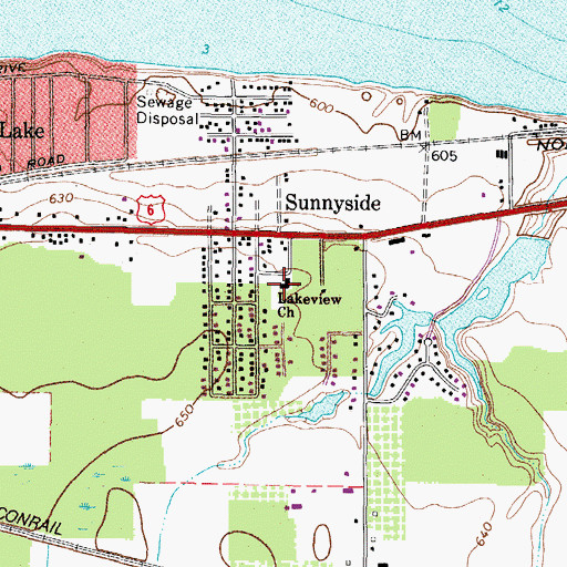 Topographic Map of Lakeview Church, OH