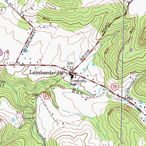 Topographic Map of Lombardsville, OH