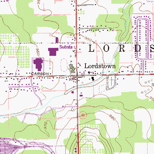 Topographic Map of Lordstown, OH