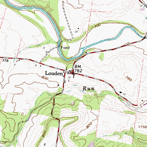 Topographic Map of Louden, OH