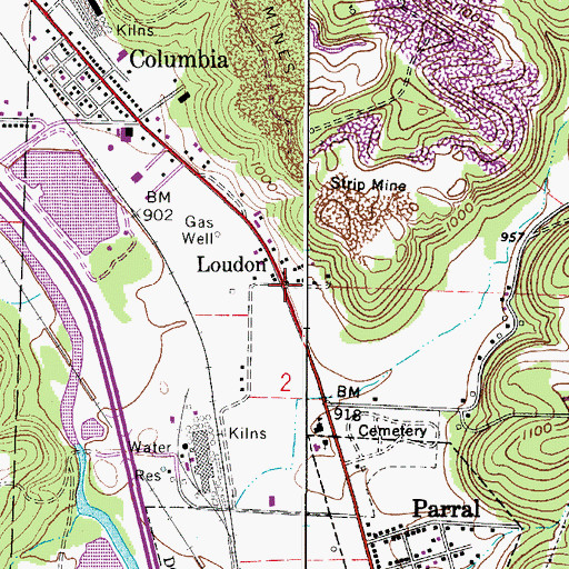 Topographic Map of Loudon, OH