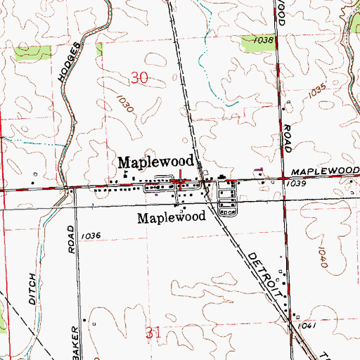 Topographic Map of Maplewood, OH