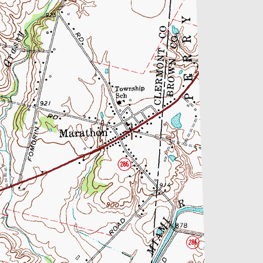 Topographic Map of Marathon, OH