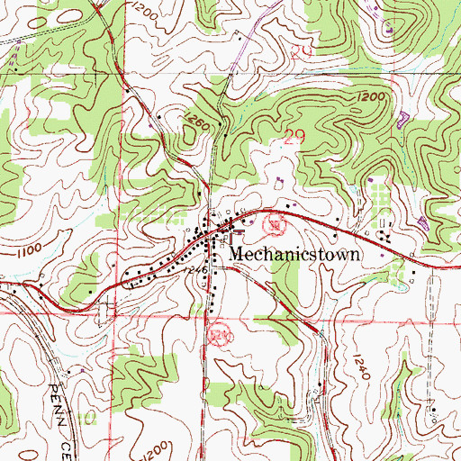 Topographic Map of Mechanicstown, OH