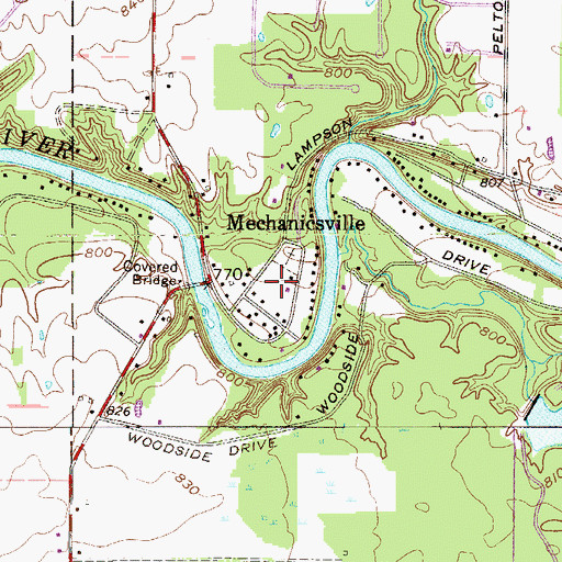 Topographic Map of Mechanicsville, OH