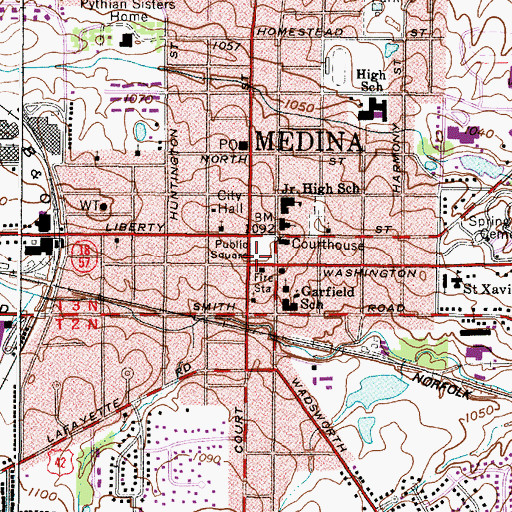 Topographic Map of Medina, OH