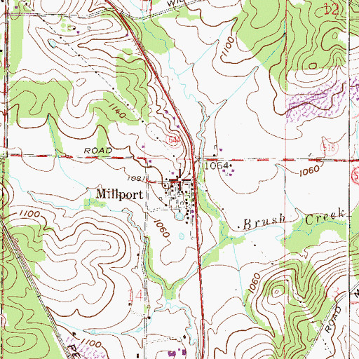 Topographic Map of Millport, OH