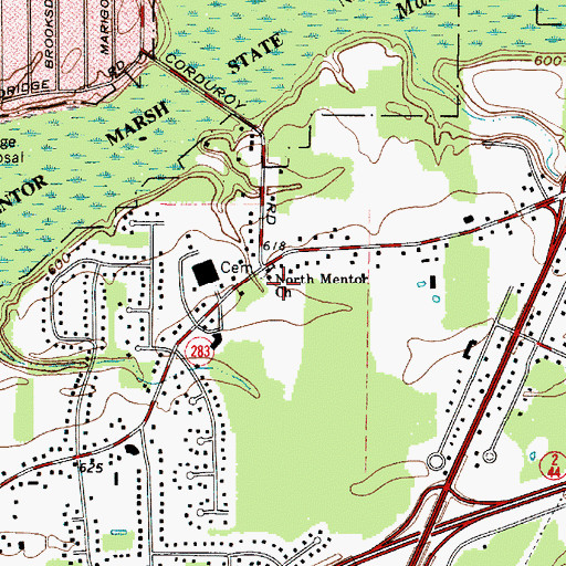 Topographic Map of North Mentor Centenary United Methodist Church, OH