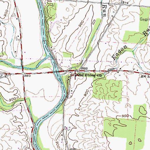 Topographic Map of Old Stone Church, OH