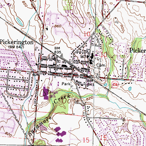Topographic Map of Pickerington, OH