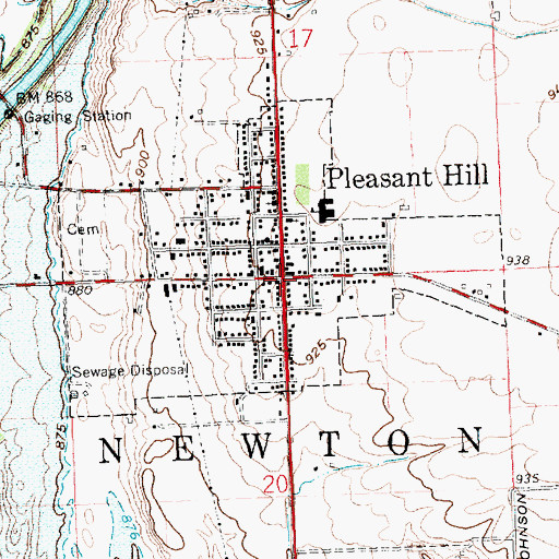 Topographic Map of Pleasant Hill, OH