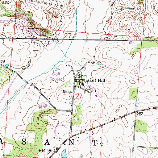 Topographic Map of Pleasant Hill United Methodist Church, OH