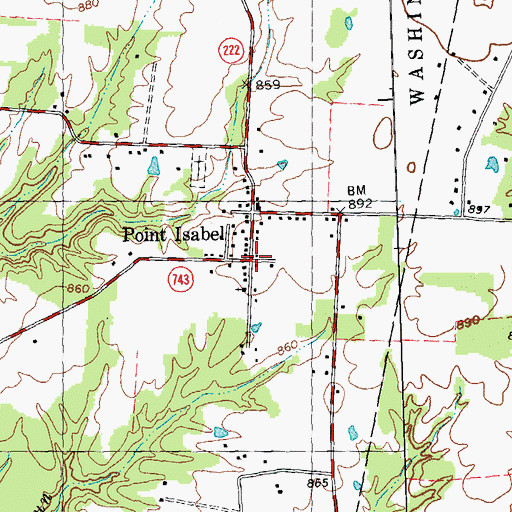 Topographic Map of Point Isabel, OH