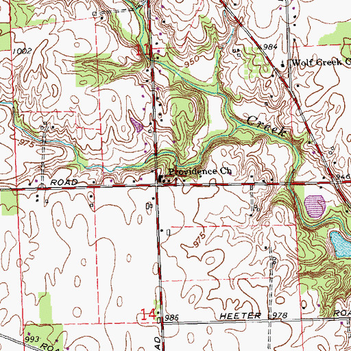 Topographic Map of Providence Church, OH