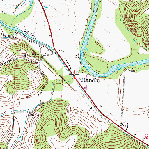 Topographic Map of Randle, OH