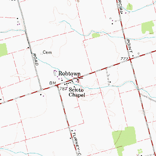 Topographic Map of Robtown, OH