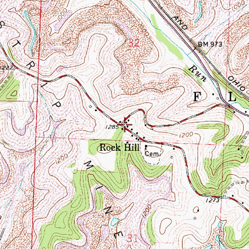 Topographic Map of Rock Hill, OH