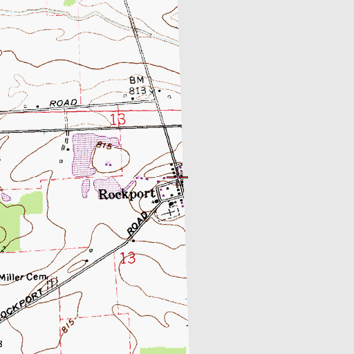 Topographic Map of Rockport, OH