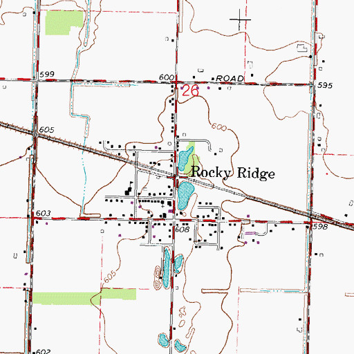 Topographic Map of Rocky Ridge, OH