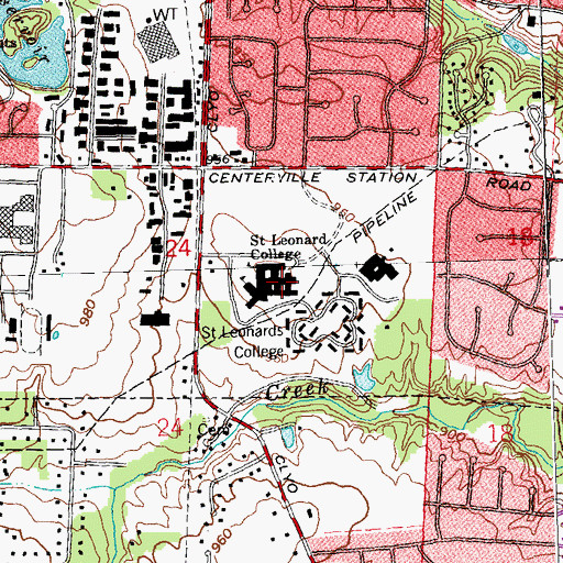 Topographic Map of Saint Leonards College, OH