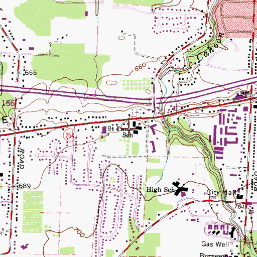 Topographic Map of Saint Pauls School, OH